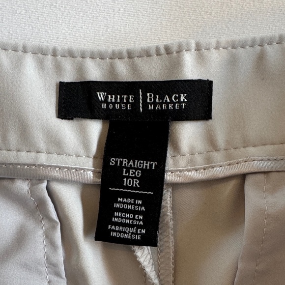 White House Black Market Light Gray Straight Leg Pants - Sz 10 - Picture 3 of 5